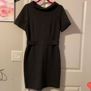 Gray Short Sleeve Context Dress